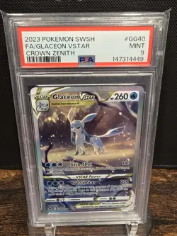 PSA 9 2023 POKEMON SWORD AND SHIELD CROWN ZENITH FULL ART/GLACEON VSTAR GG40 - Image 1