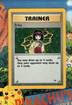 Pokemon TCG Erika Trainer 016/132 Gym Heroes Holo Rare NM - Image 1