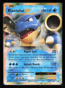 Blastoise EX Holo Ultra Rare Pokemon XY - Evolutions 21/108 HP - Image 1