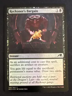 1x Foil Reckoner's Bargain (120) Kamigawa: Neon Dynasty LP MTG Magic x1 MKE - Image 1