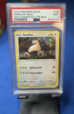 Pokemon TCG Blister Exclusives Snorlax Cosmos Holo PSA 9 140/202 English - Image 1