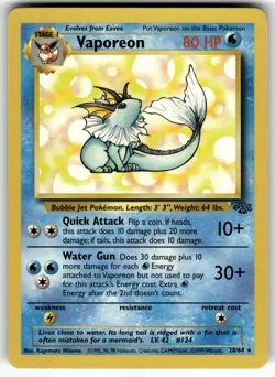 Vaporeon 28/64 Rare Jungle Pokemon Lightly Played - Image 1
