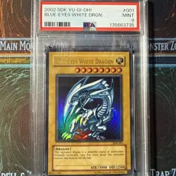 2002 YU-GI-OH! STARTER DECK: KAIBA #001 BLUE-EYES WHITE DRAGON SDK-001 PSA 9 - Image 1