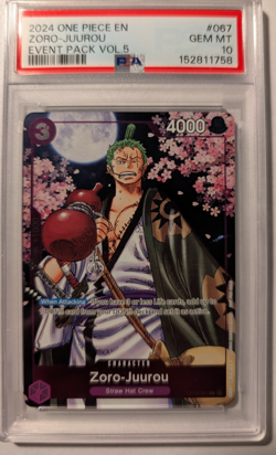 ONE PIECE ZORO-JUUROU 2024 EVENT PACK VOL.5 #067 PSA 10 - Image 1