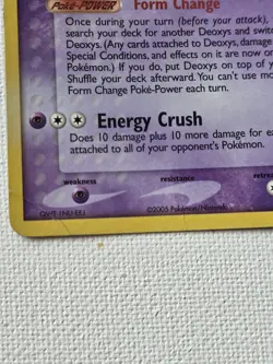 Deoxys Attack Forme Reverse Holo Rare EX Deoxys Stamped 17/107 MP Pokemon Card - Image 5