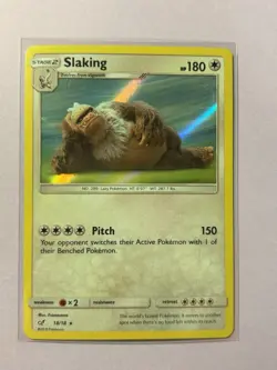 Pokemon TCG Slaking 18/18 Detective Pikachu Holo Card - Image 1
