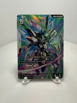 Freedom Gundam Lr+ Full Art Foil Gundam Card English GD03-070 Steel Requiem Tcg - Image 1