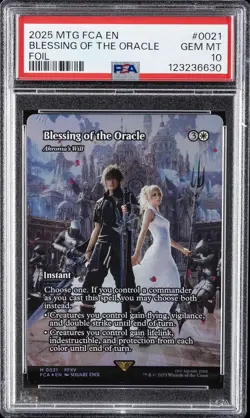 2025 MTG FINAL FANTASY THROUGH THE AGES FOIL #0021 BLESSING OF THE ORACLE PSA 10 - Image 1