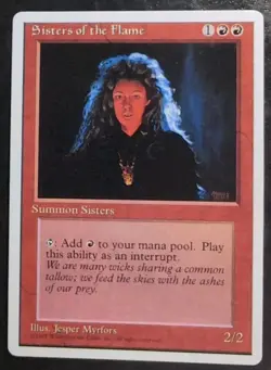 MTG Alternate 4th Edition Sisters of the Flame Error Factory Misprint Bleeding - Image 1