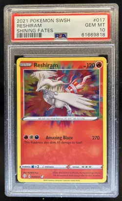 2021 Pokemon SWSH Shining Fates Reshiram #017/072 PSA 10 GEM MINT - Image 1