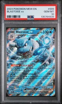 2023 POKEMON MEW EN-151 #009 BLASTOISE EX PSA 10 - Image 1