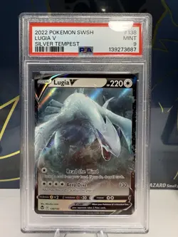 2022 POKEMON SWORD & SHIELD SILVER TEMPEST #138 LUGIA V PSA 9 - Image 1