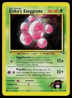 Pokemon Card Gym Heroes Erika's Exeggcute 77/132 Common - Image 1