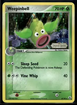 2006 Pokemon EX Legend Maker 47 Weepinbell Reverse Foil LP - Image 1