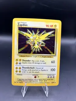 Pokemon TCG Zapdos Holo Rare 16/102 Base Set Unlimited Vintage 1999 WOTC - Image 1