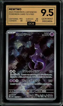 Pokemon Slab: Mewtwo - 183/165 - SV2a - Graded OCE Gem Mint 9.5 - Image 1