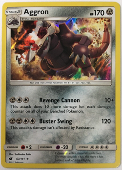 POKEMON AGGRON 67/111 CRIMSON INVASION RARE HOLO NEAR MINT - Image 1