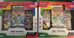 Pokemon First Partner Illustration Collection Series 1 Promo Booster 2 Box Lot … - Image 1