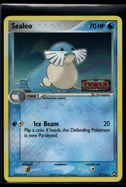 2007 Pokemon EX Power Keepers 37 Sealeo Reverse Foil LP - Image 1