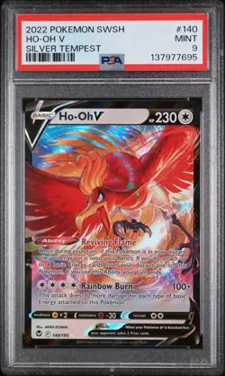2022 POKEMON SWORD & SHIELD SILVER TEMPEST 140 HO-OH V| PSA 9 - Image 1
