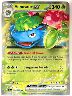 Pokemon TCG Stellar Crown Venusaur ex Double Rare Holo 001/142 NM - Image 1