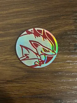 Pokemon TCG Zoroark Red Silver Plastic Medal Coin RARE Moderately Played - Image 1