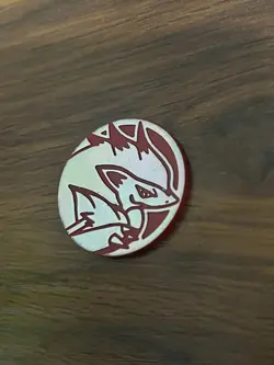 Pokemon TCG Zoroark Red Silver Plastic Medal Coin RARE Moderately Played - Image 2