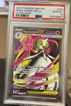 2025 Pokemon MEG EN #159 Mega Gardevoir ex Ultra Rare PSA 10 GEM MINT - Image 1