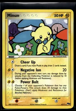 2006 Pokemon Pop Series 3 4 Minun Holo LP - Image 1