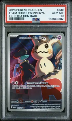 PSA 10 Team Rocket's Mimikyu Ascended Heroes Illustration Rare #238 Pokemon - Image 1