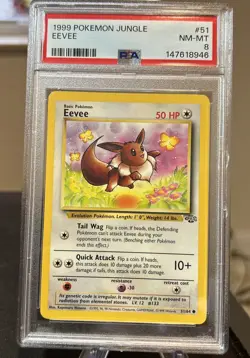 1999 Pokemon Jungle Eevee #51 PSA 8 NM MINT - Image 1