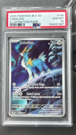 Pokemon TCG Cobalion Illustration Rare Holo Sv: Black Bolt 144/086 PSA 10 2025 - Image 1
