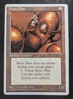 MTG Alternate 4th Edition Brass Man Mint Unplayed Magic the Gathering - Image 1