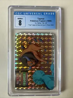Taurus Pokemon 1998 Topsun Vs. Series Prism 128 Holo CGC 8 Rare - Image 1
