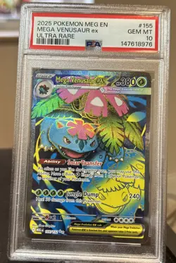 Mega Venusaur EX Ultra Rare | 155/132 | PSA 10 / 2025 | Pokemon Mega Evolution - Image 1