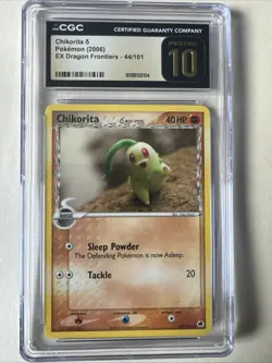 2006 EX Dragon Frontiers Chikorita δ 44/101 CGC PRISTINE 10 Pokemon - Image 1