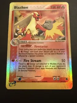 Pokemon Blaziken EX Ruby & Sapphire Reverse Holo 3/109 LP+ vintage TCG - Image 1