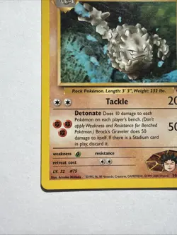 Brock's Graveler 34/132 Gym Challenge Regular LP Unlimited Pokemon - Image 3