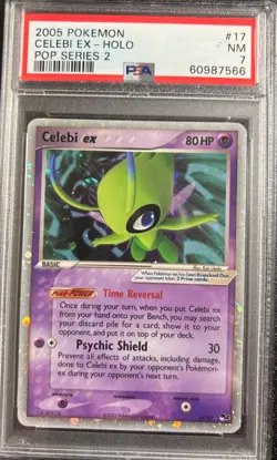 PSA 7 Celebi ex 1717 Pop Series 2 2005 Pokemon Card - Image 1