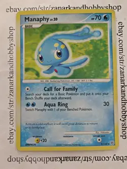 Pokemon Manaphy 9/30 Cosmos Holo Trainer Kit 2007 HP - Image 1
