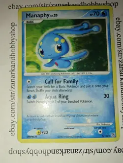 Pokemon Manaphy 9/30 Cosmos Holo Trainer Kit 2007 HP - Image 2
