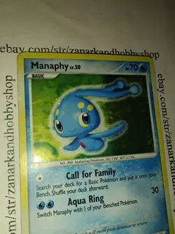 Pokemon Manaphy 9/30 Cosmos Holo Trainer Kit 2007 HP - Image 3