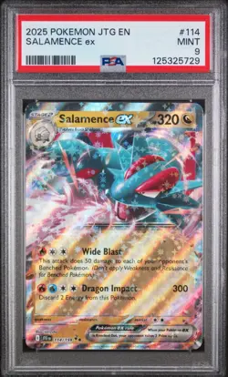 2025 POKEMON JTG EN-JOURNEY TOGETHER #114 SALAMENCE EX PSA 9 - Image 1