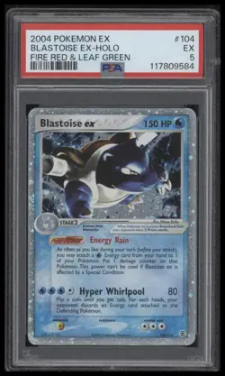 2004 Pokemon EX Blastoise EX Holo Fire Red Leaf Green #104 PSA 5 - Image 1