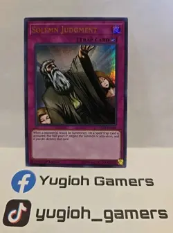 YUGIOH SOLEMN JUDGMENT BLRR 1ST EDITION ULTRA LIGHT PLAYED - Image 1