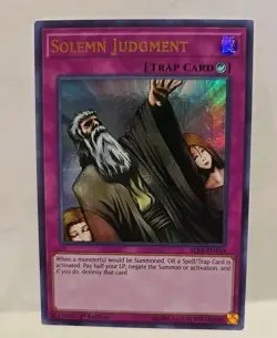 YUGIOH SOLEMN JUDGMENT BLRR 1ST EDITION ULTRA LIGHT PLAYED - Image 3