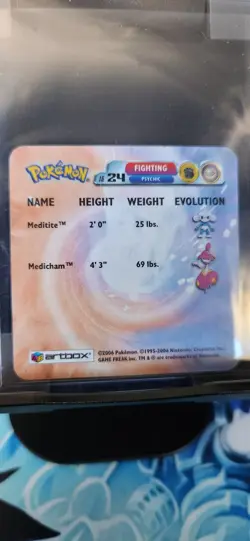 2003 Pokemon Advanced Artbox 3D Meditite/Medicham AF24 Lenticular Card - Image 2