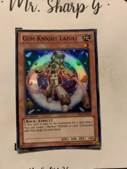 GEM-KNIGHT LAZULI - 1st EDITION HA07-EN039 ENGLISH Yu-Gi-Oh! CARD SUPER RARE - Image 4