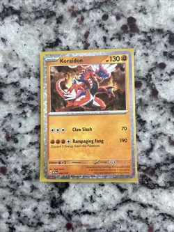Pokemon Koraidon Card Holo Rare 130 HP Claw Slash Rampaging Fang - Image 1