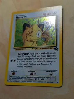 Pokemon Meowth 10/53 Holo Black Star Promo TCG Card WotC 2000 English ENG ✨ - Image 2